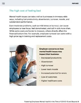 A page in the guide to workplace mental health