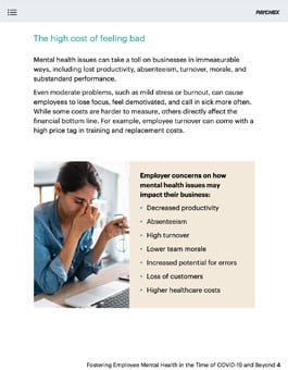 A page in the guide to workplace mental health