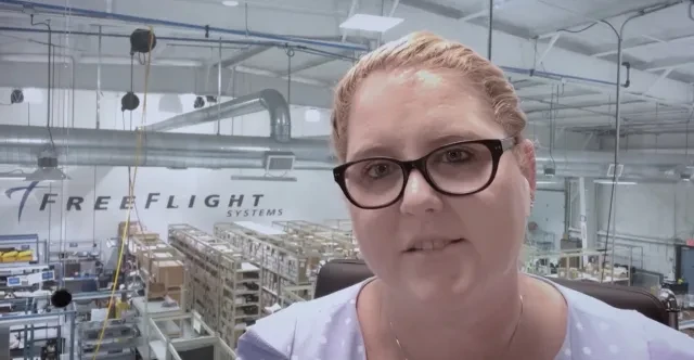 HR Director of FreeFlight Systems offers tour of factory floor