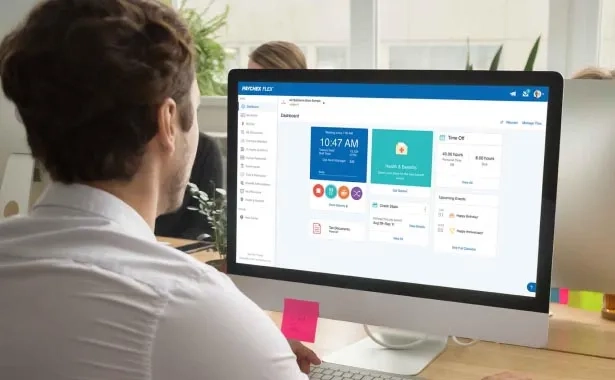 an employee using paychex flex