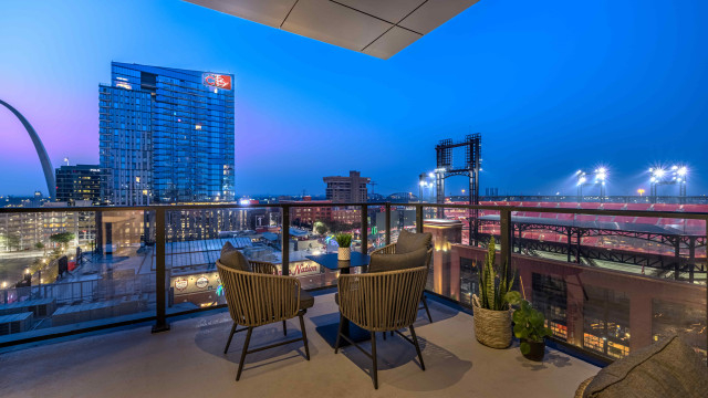 View from an office patio of one of the designs by The verve Partnership