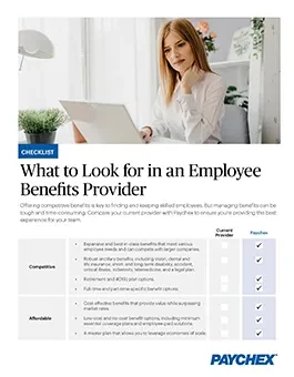 choosing a benefits provider checklist