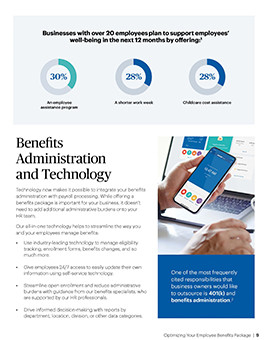 preview image of the "optimizing your employee benefits package" guide