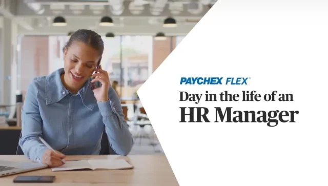 HR manager working and talking over the phone