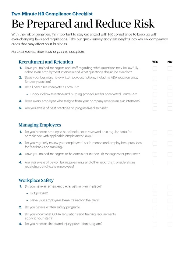 hr compliance checklist