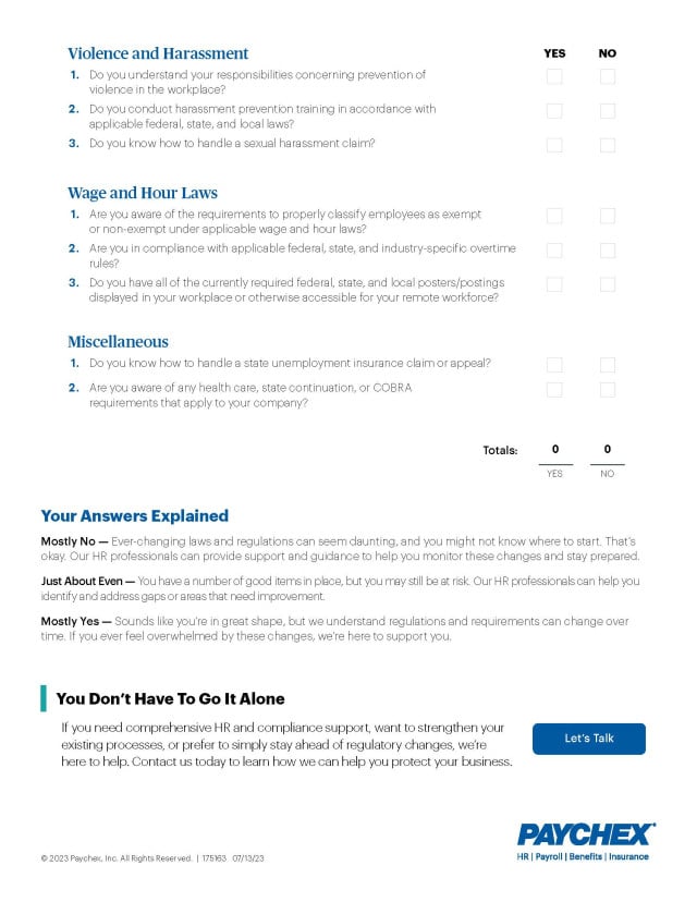 hr compliance checklist 