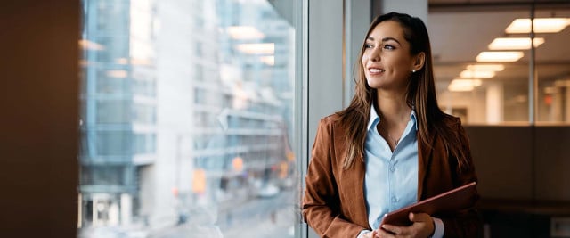 hiring person looking through the window