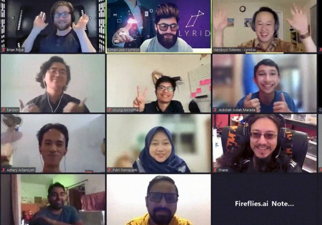 zoom call grid of various employees from Lyrid, Inc.