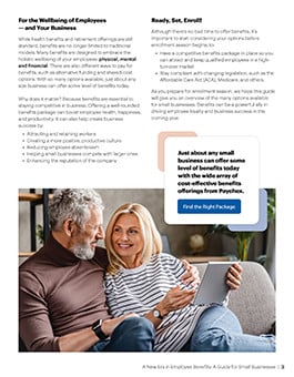 Page 3 of the Small Business Benefits Guide