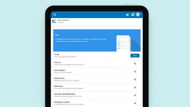 Enter onboarding information and forms