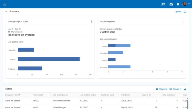 Datos de contratación en Paychex Flex