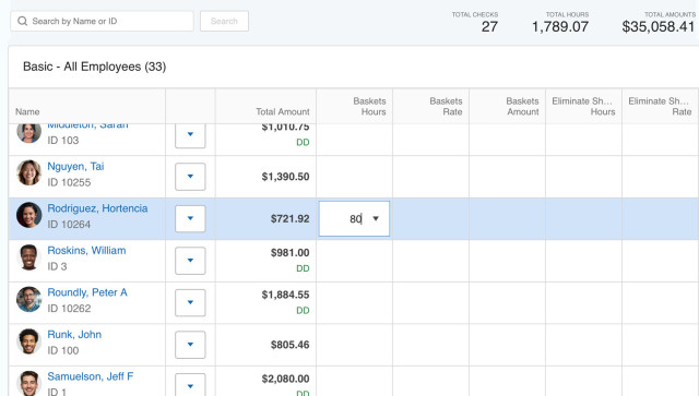 Entering payroll information