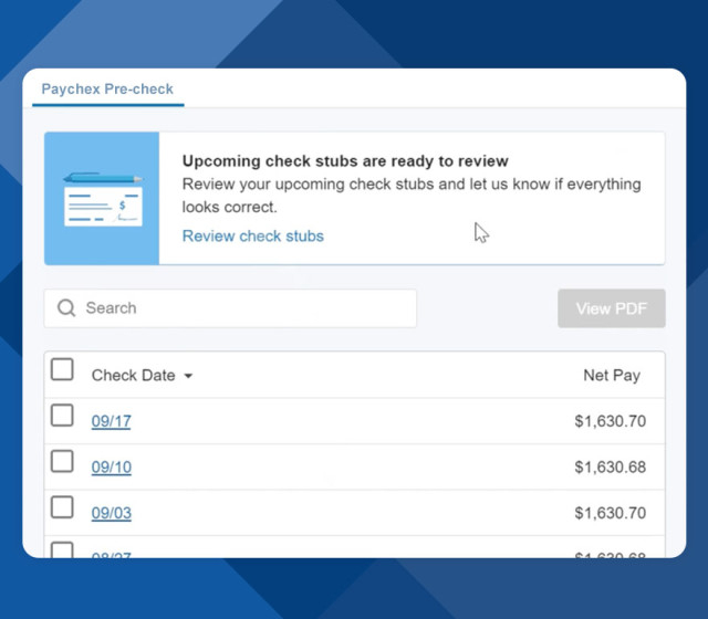 Paychex Pre-check to avoid any errors 