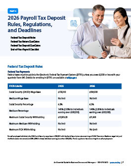 2026 Payroll Tax Deposit Rules, Regulations, and Deadlines