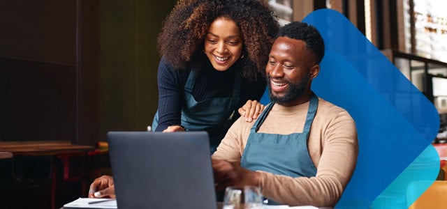 Business owners using Paychex Flex to run payroll and HR