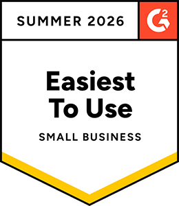 G2 award - Easiest to use for small businesses