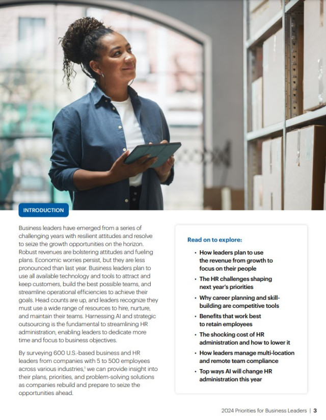 2024 Priorities for Business Leaders - Page 1