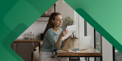 Woman reviewing salary offering