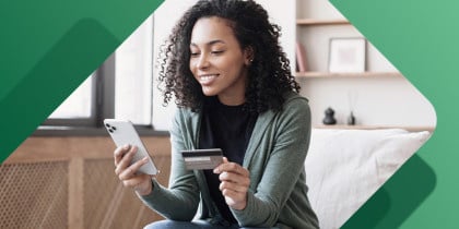Woman using credit card