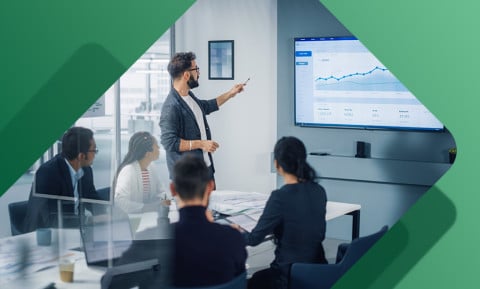 Earnings meeting in an office