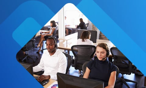 Multiple employees helping with benefits admin