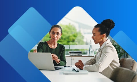Manager and employee discussing a performance review