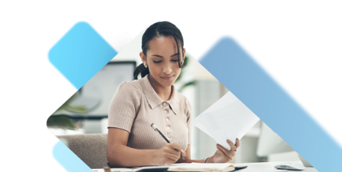 Business owner doing finances