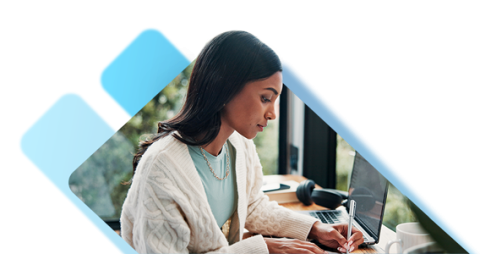 Woman filing payroll